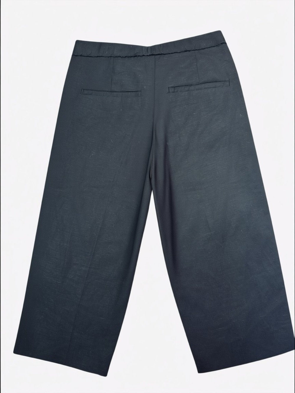 New Zara Black Linen Blend Long Shorts Size XS - Picture 4 of 8